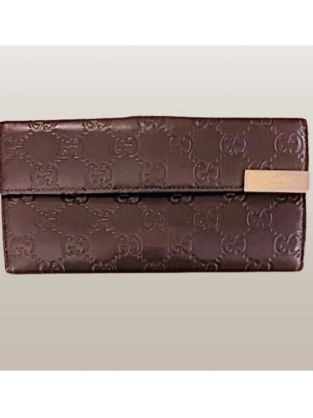 GUCCI- Guccissima Signature Continental Wallet Chocolate-Excellent Condition